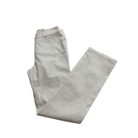 NWT Escada White Mosaic Stitch Skin Pants Womens 36 - Picture 1 of 16